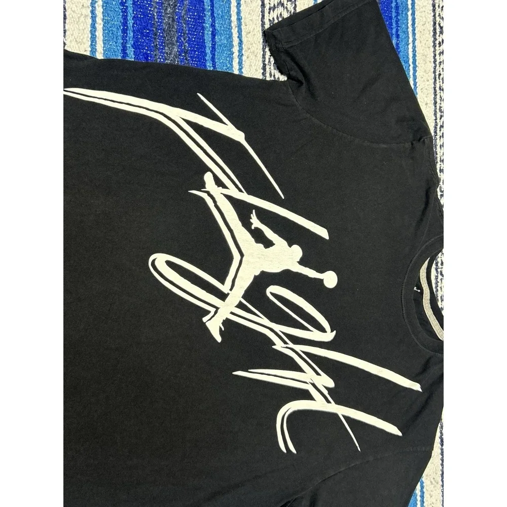 Air Jordan Y2K Flight Jumpman Men's Essentials Spell Out Shirt Black White XL